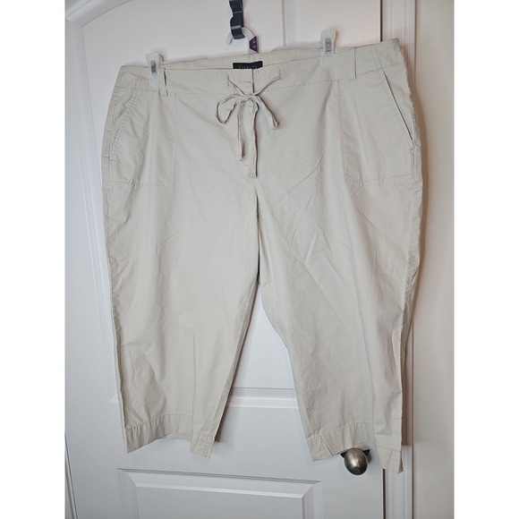 Talbots Pants - Talbots Women's Heritage Cropped Pants Khaki Plus size‎ 20WP  Cotton Spandex